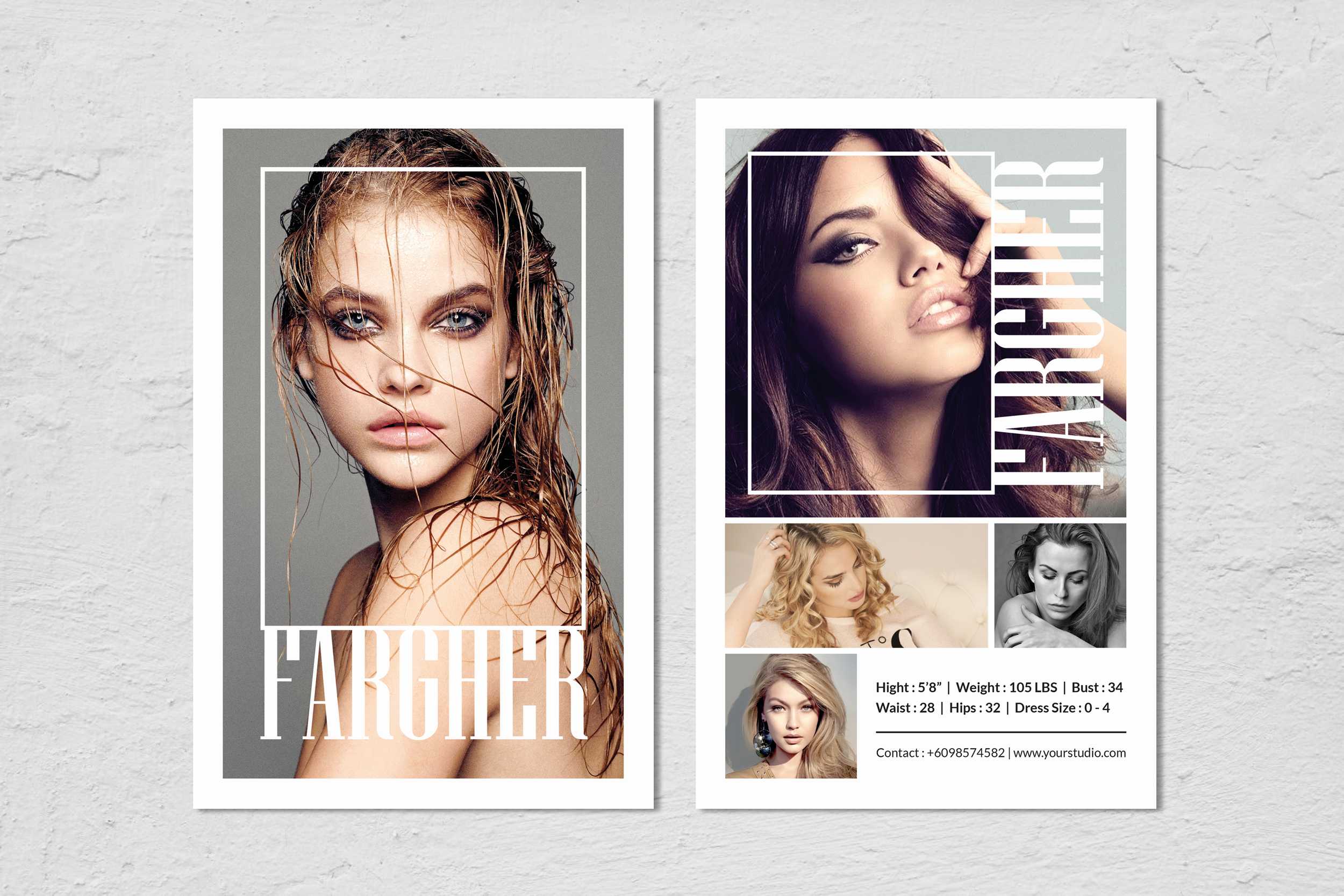 Comp Card Template - Karati.ald2014 In Free Model Comp Card Template Psd