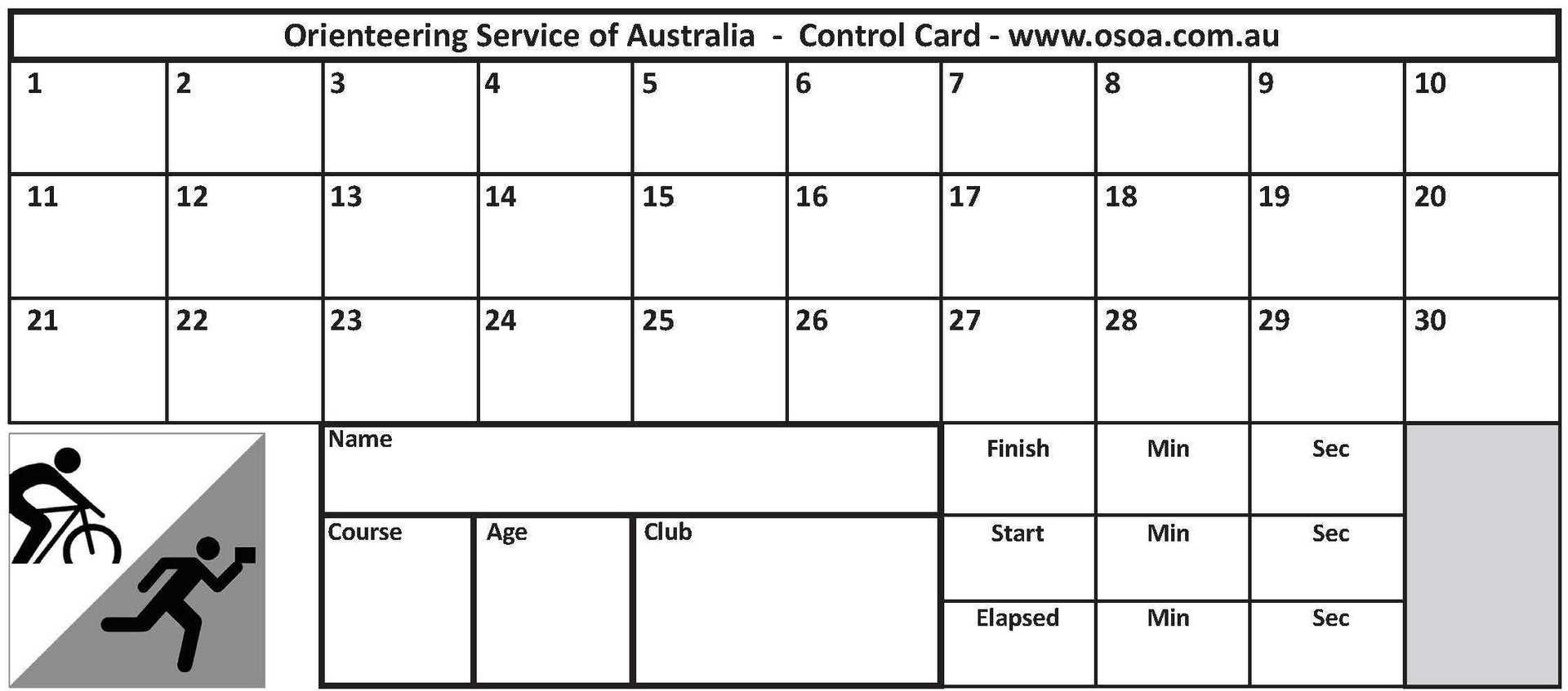 Control Cards – 30 Punch Squares (Pack Of 100) With Regard To Orienteering Control Card Template
