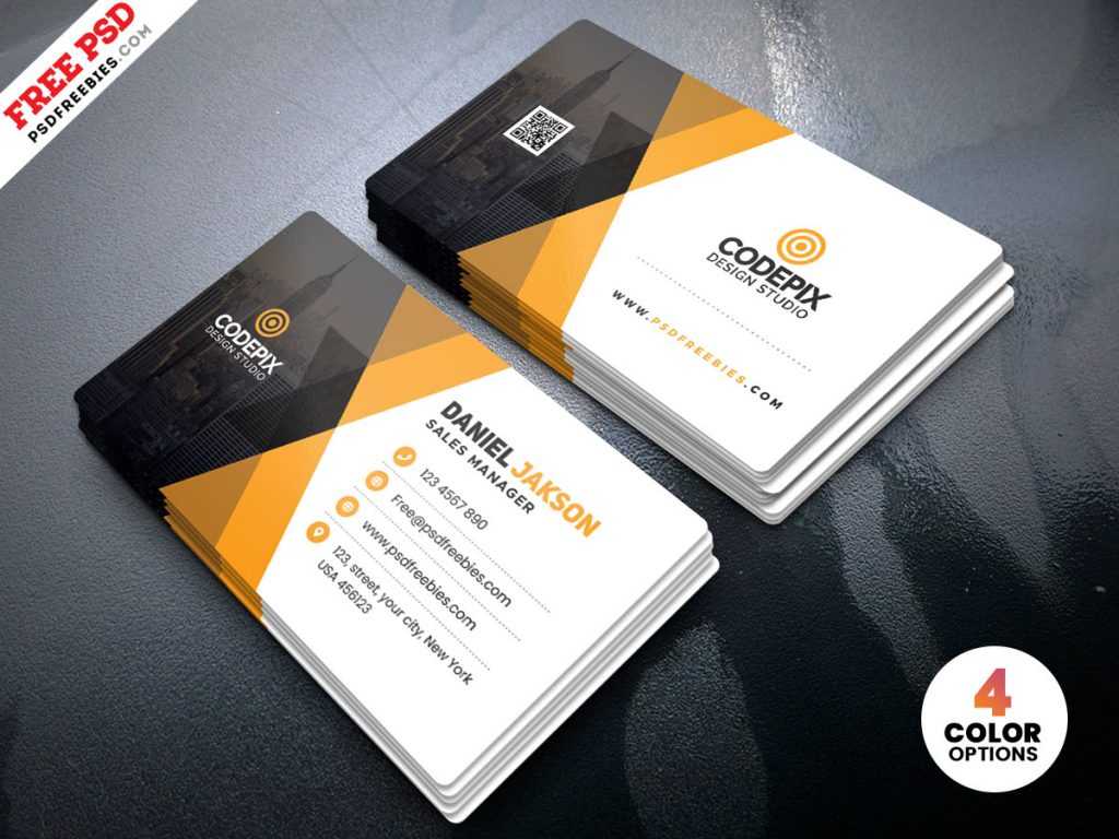 Corporate Business Card Template Psd – Free Download With Psd Visiting Card Templates