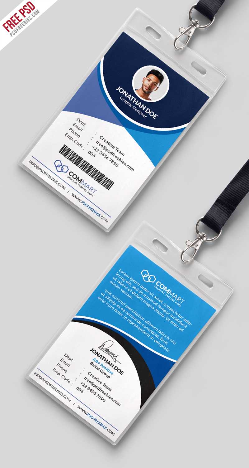 Corporate Office Identity Card Template Psd | Psdfreebies Intended For College Id Card Template Psd