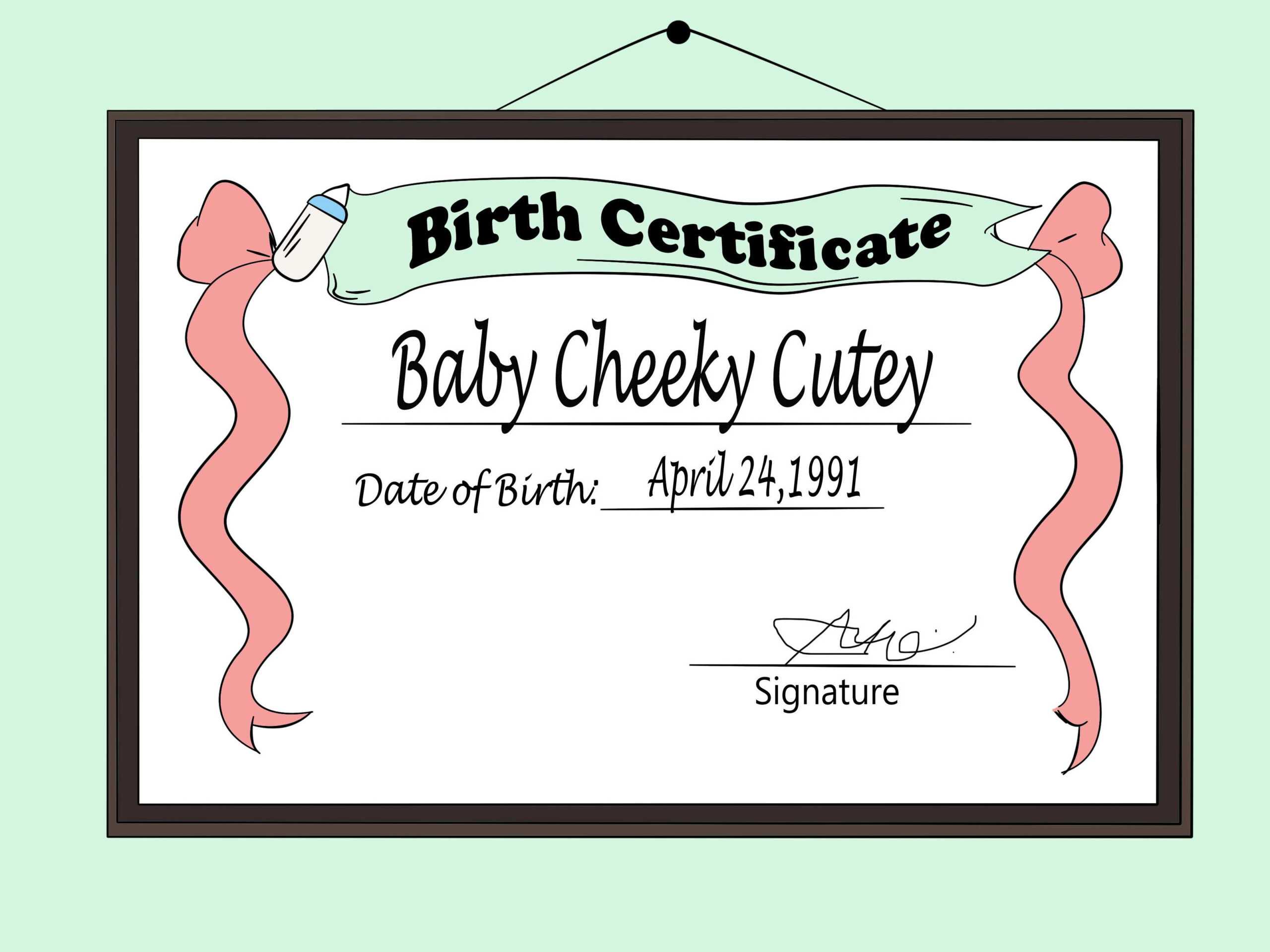 Create A Birth Certificate - Karan.ald2014 Within Baby Doll Birth Certificate Template