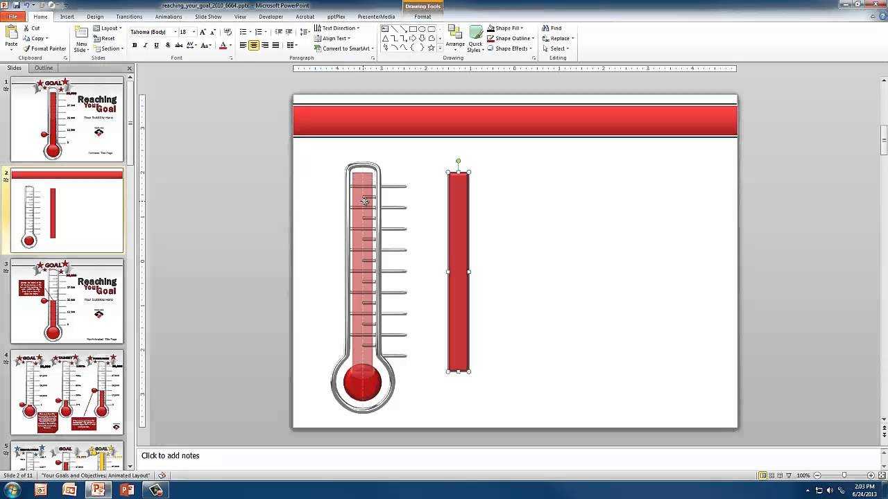Create A Custom Thermometer For Powerpoint Thermometer Template