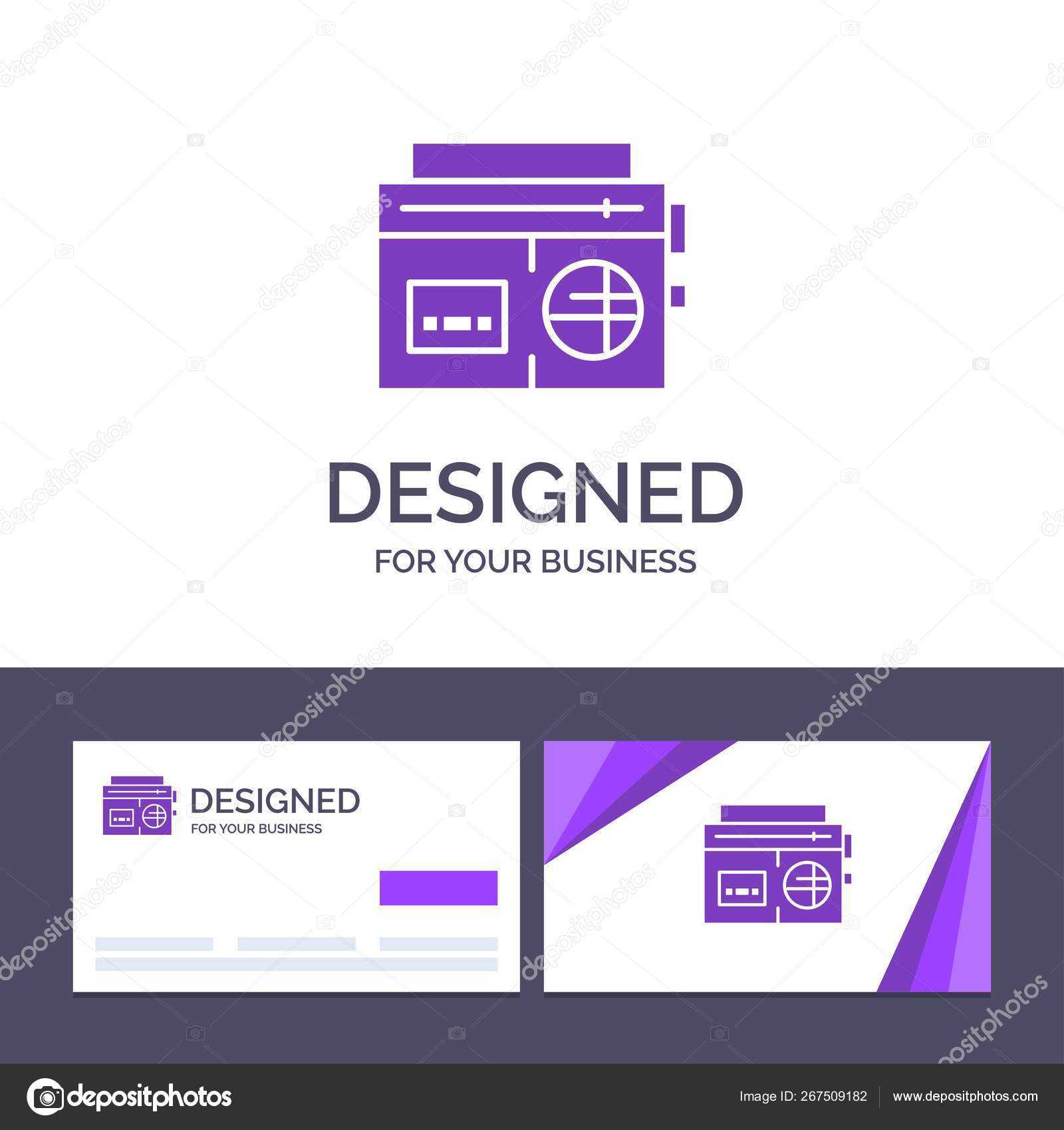 Creative Business Card And Logo Template Tape, Radio, Music Inside Med Card Template