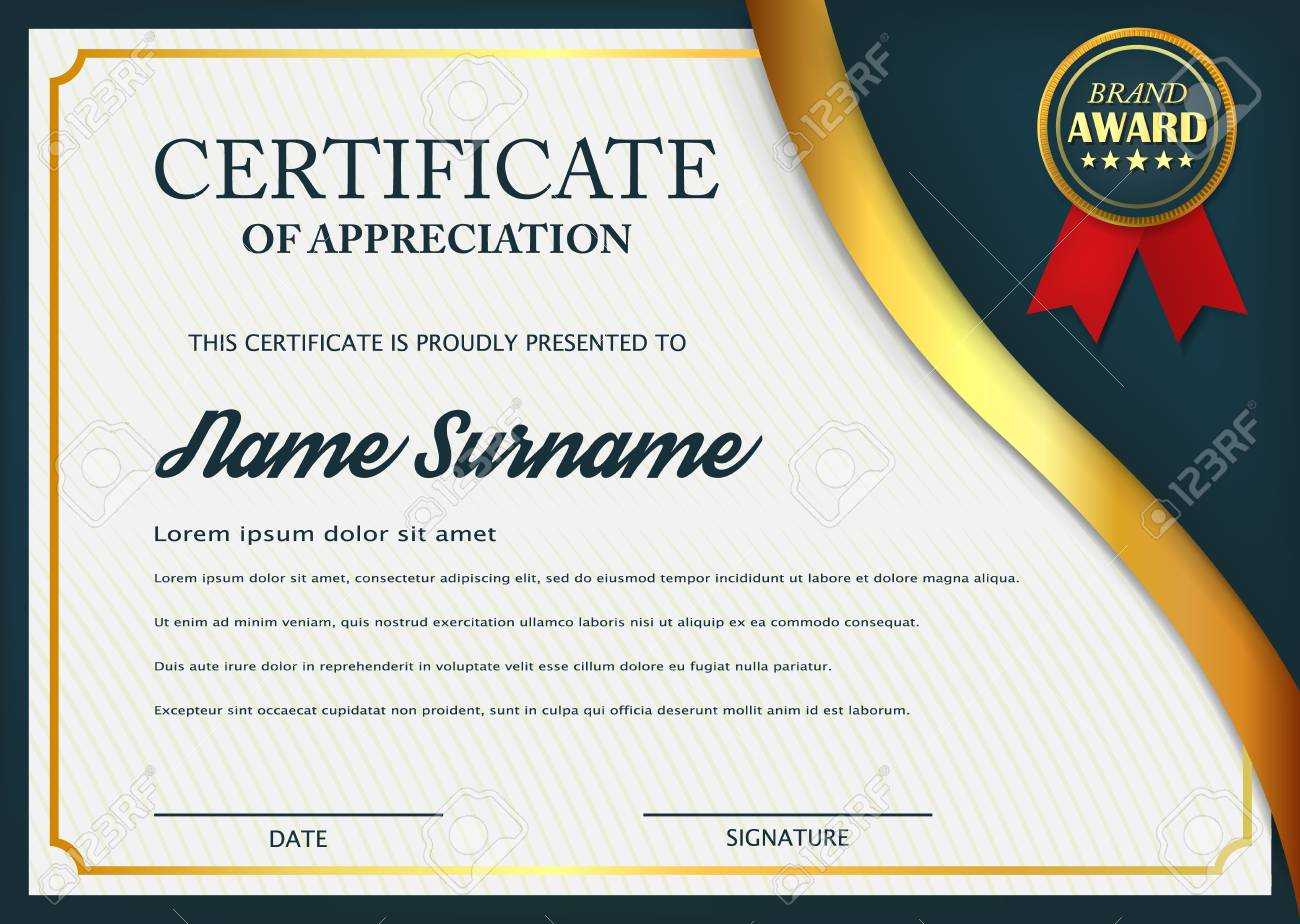 Creative Certificate Of Appreciation Award Template. Certificate.. In Free Template For Certificate Of Recognition
