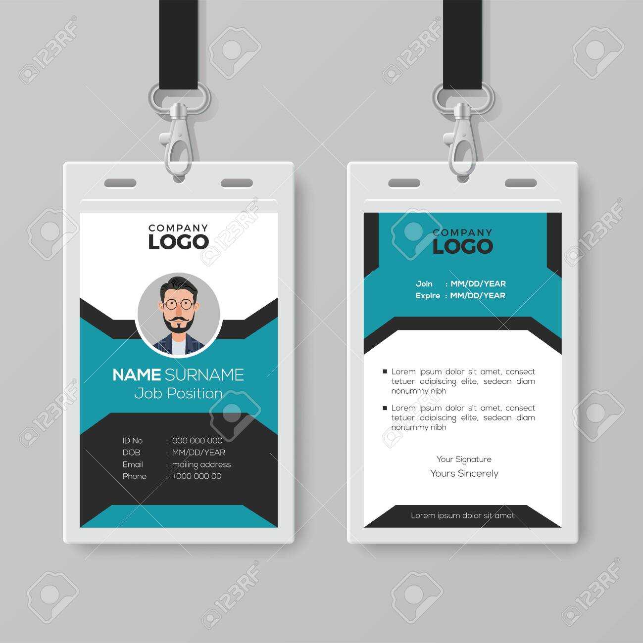 Creative Employee Id Card Template Inside Work Id Card Template