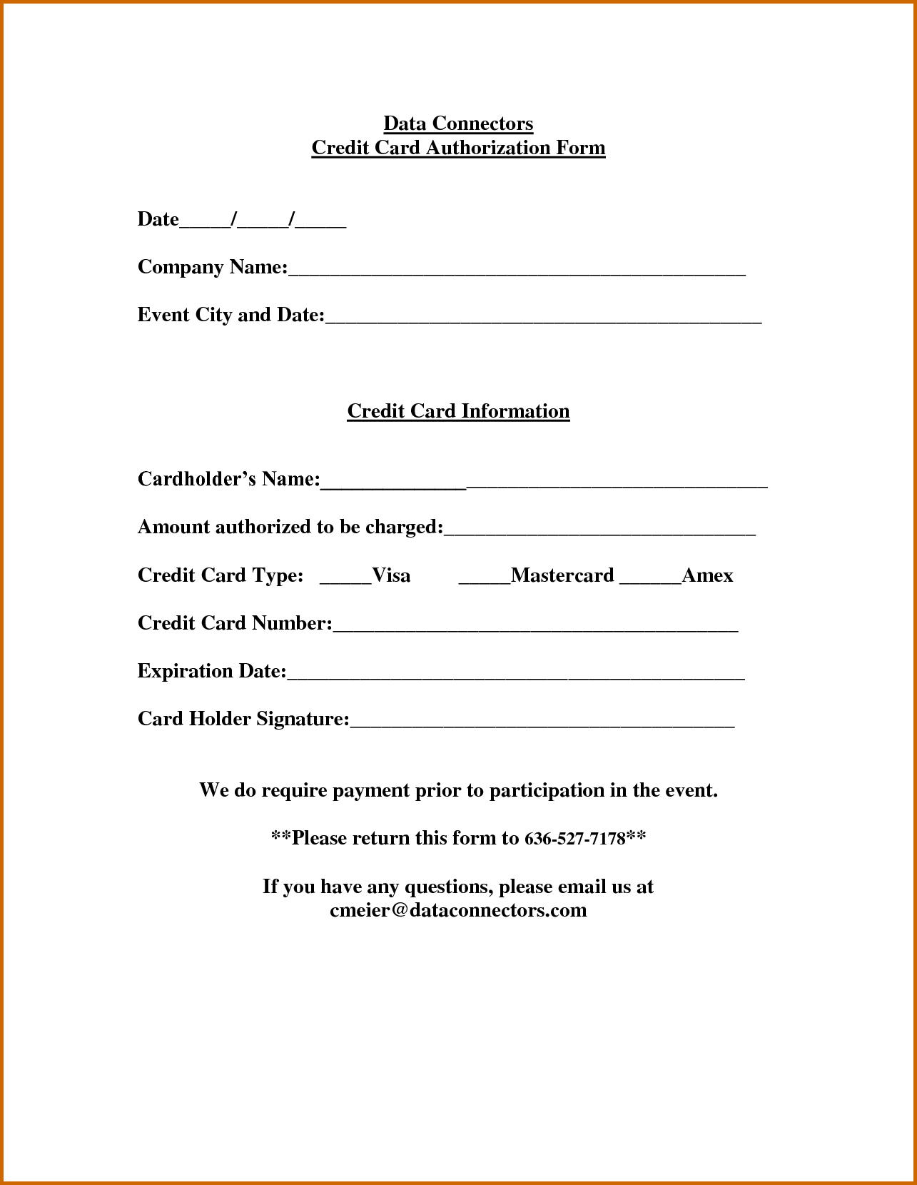 Credit Card Authorization Form – Fotolip Throughout Authorization To Charge Credit Card Template
