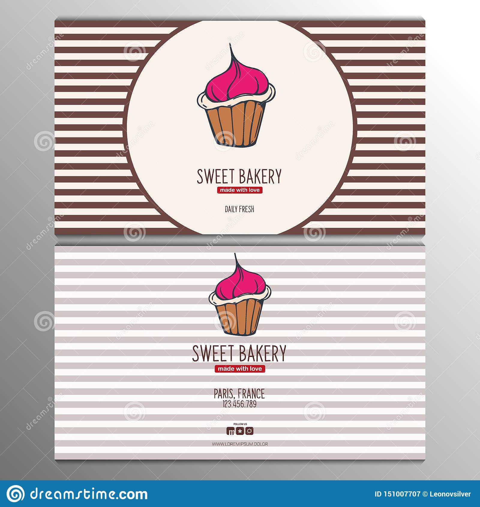 Cupcake Or Cake Business Card Template For Bakery Or Pastry For Cake Business Cards Templates Free