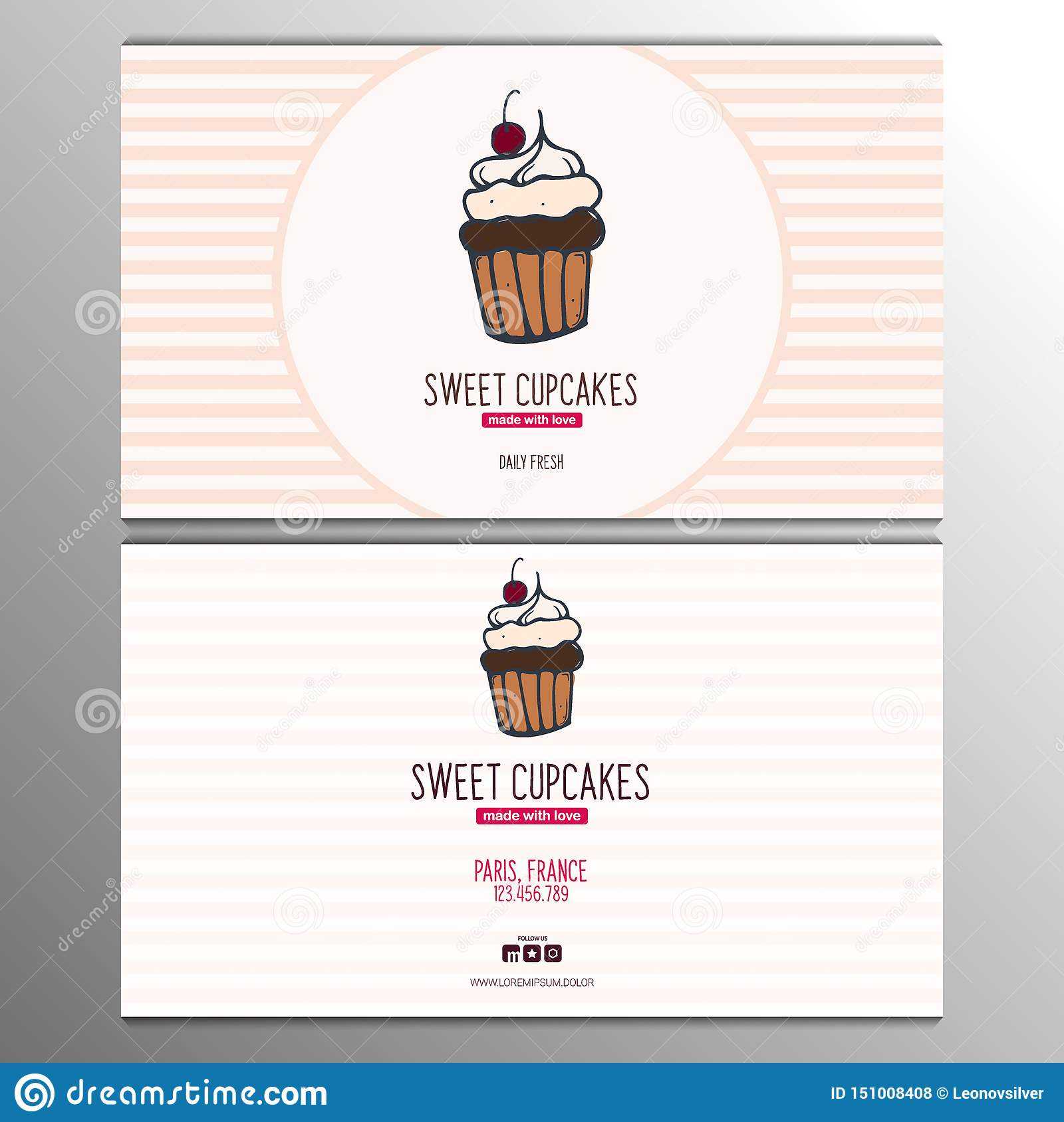 Cupcake Or Cake Business Card Template For Bakery Or Pastry Inside Cake Business Cards Templates Free