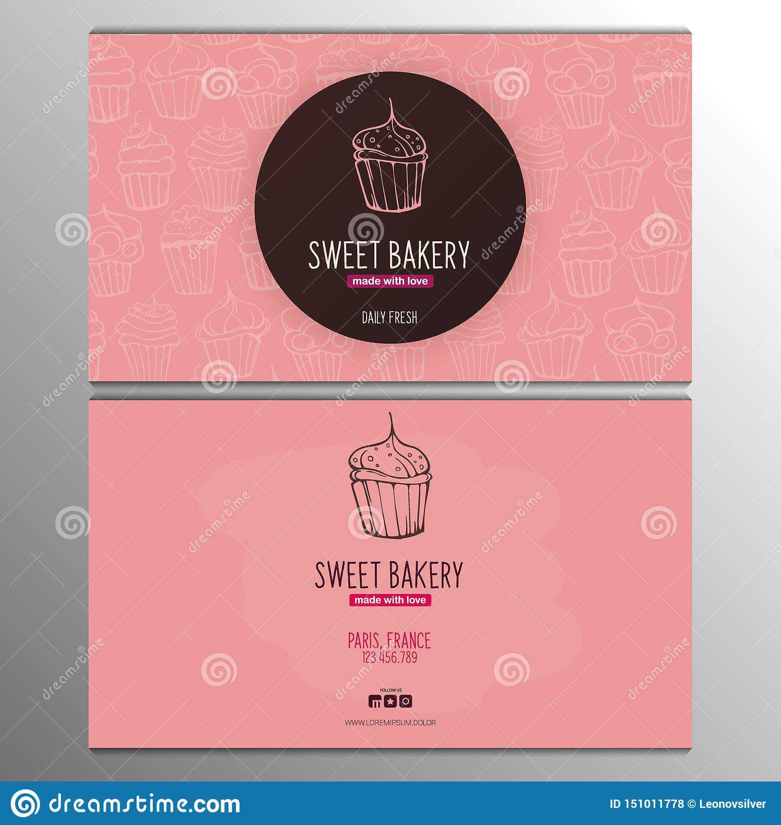 Cupcake Or Cake Business Card Template For Bakery Or Pastry Intended For Cake Business Cards Templates Free