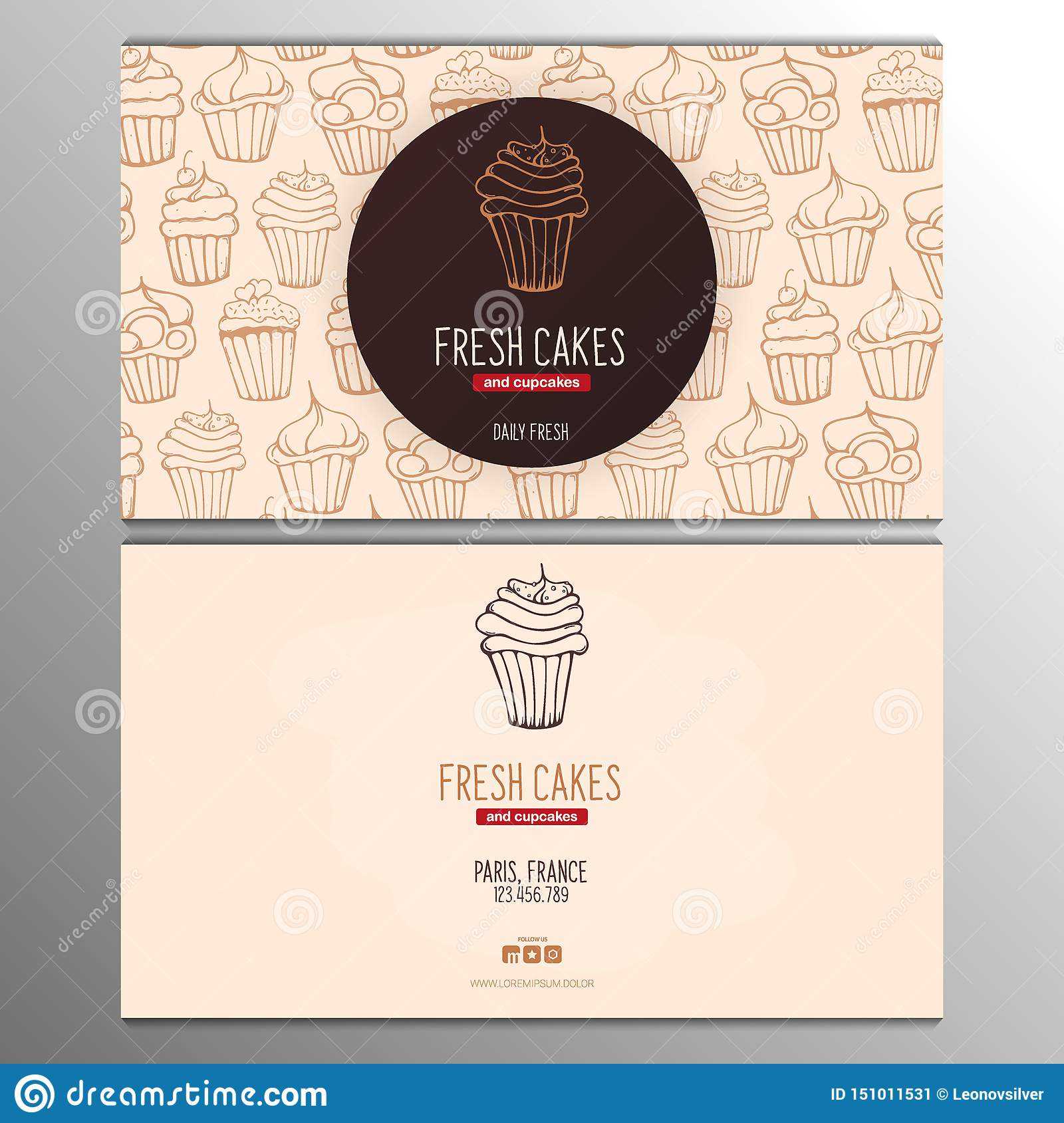 Cupcake Or Cake Business Card Template For Bakery Or Pastry Regarding Cake Business Cards Templates Free