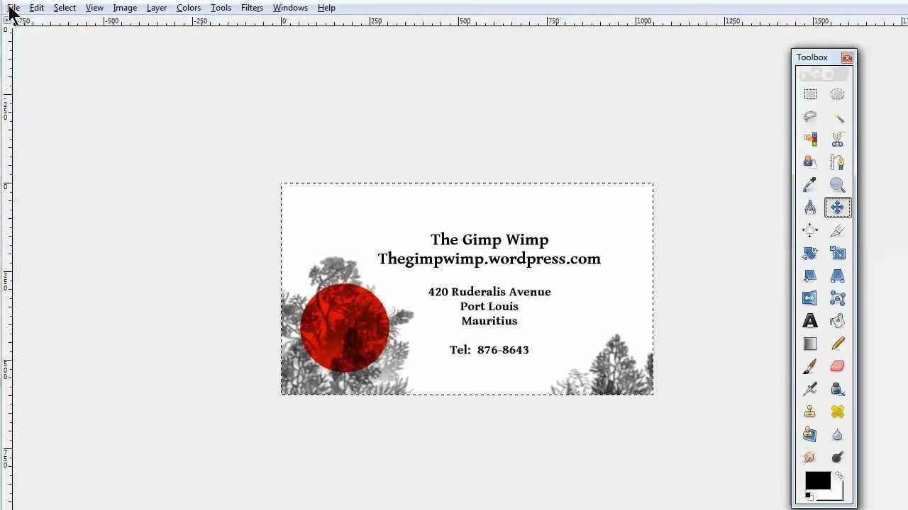 Custom Business Card In Gimp 2.8The Gimpwimp Regarding Gimp Business Card Template