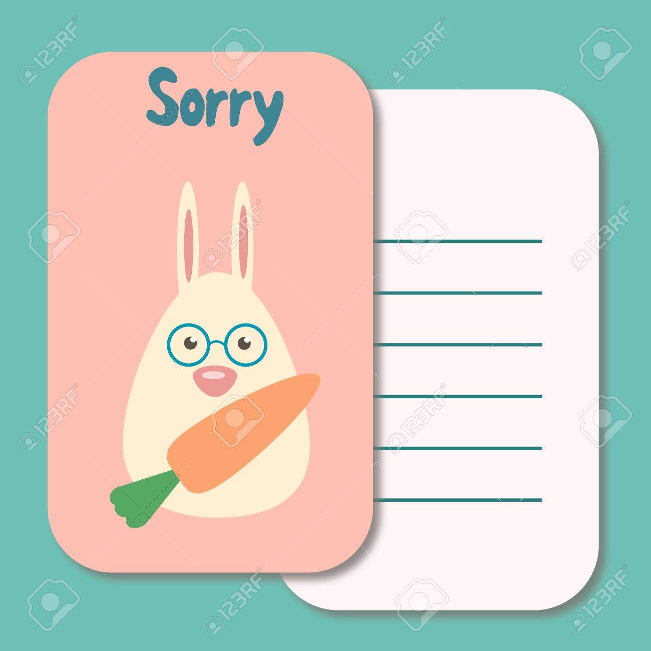 Cute Printable Illustration Sorry Card Typography Design Background.. Intended For Sorry Card Template