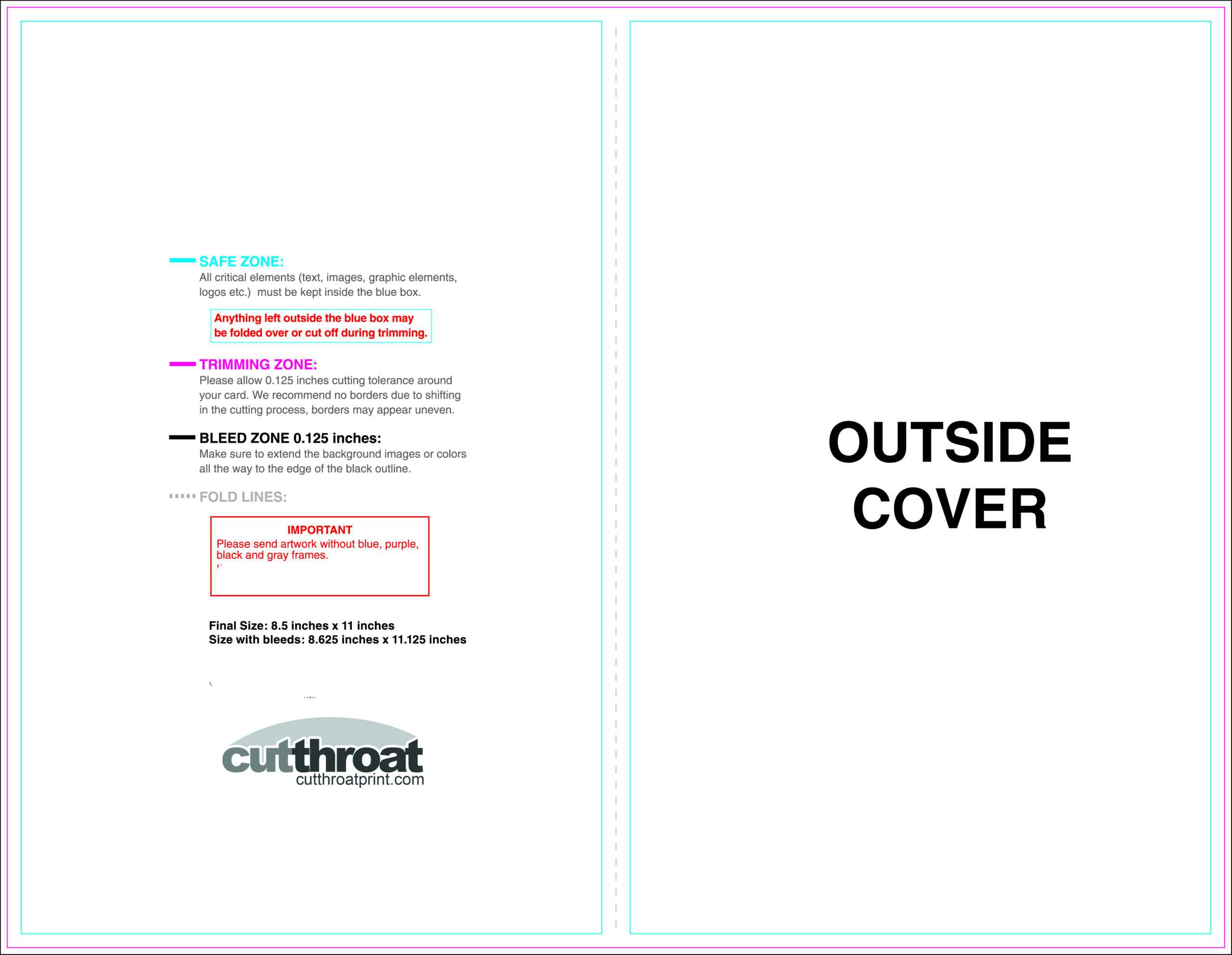 Cutthroat Printcustom Brochure Printing Pertaining To 8.5 X11 Brochure Template
