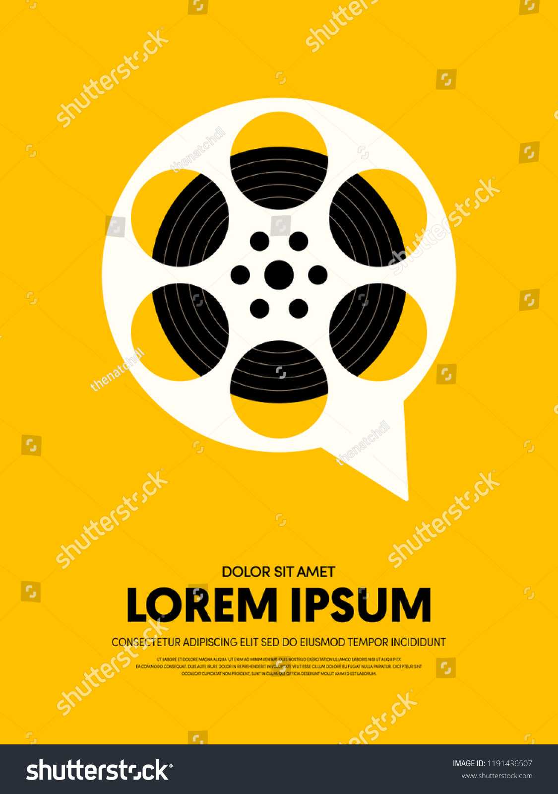 Стоковая Векторная Графика «Movie Film Festival Poster In Film Festival Brochure Template