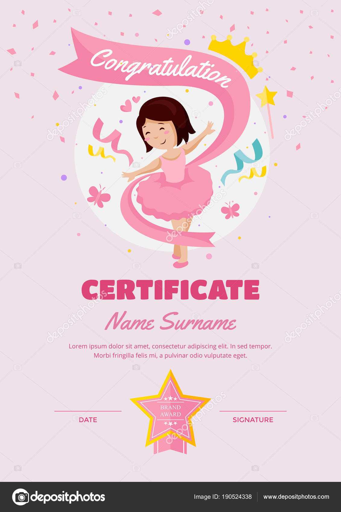 Dance Certificate Template | Cute Children Ballet Class In Dance Certificate Template
