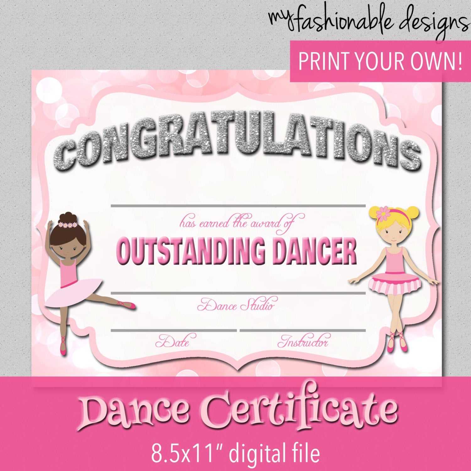 Dance Certificate Template ] – Dance Certificate Template 6 With Regard To Dance Certificate Template