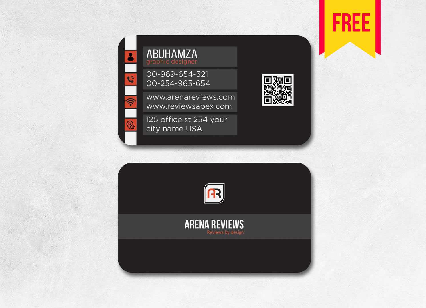 Dark Business Card Template Psd File | Free Download For Psd Name Card Template