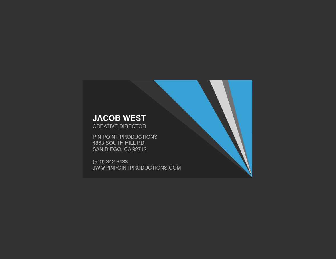 Dark Gray And Blue Generic Business Card Template Intended For Generic Business Card Template