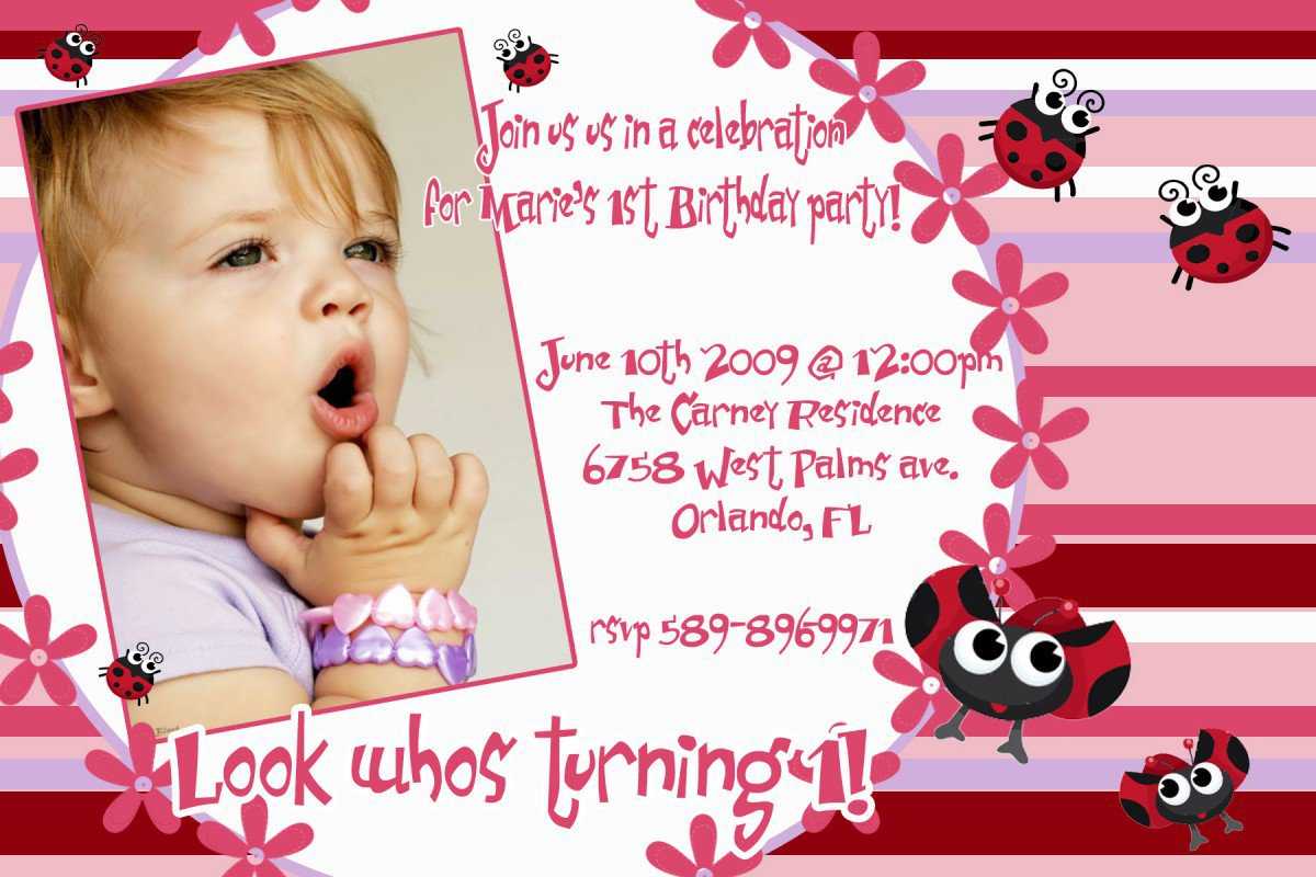 Daughter S First Birthday Invitation Cards – The Best Throughout First Birthday Invitation Card Template