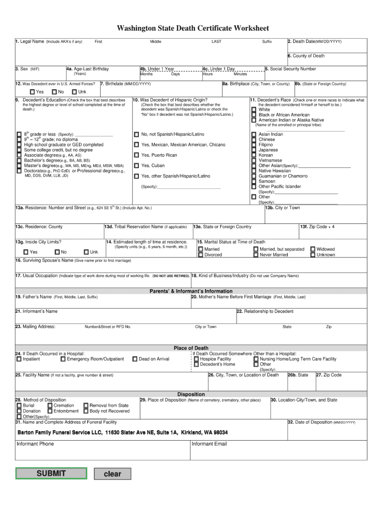 Death Deed Form In Washington State – Fill Online, Printable Intended For Baby Death Certificate Template