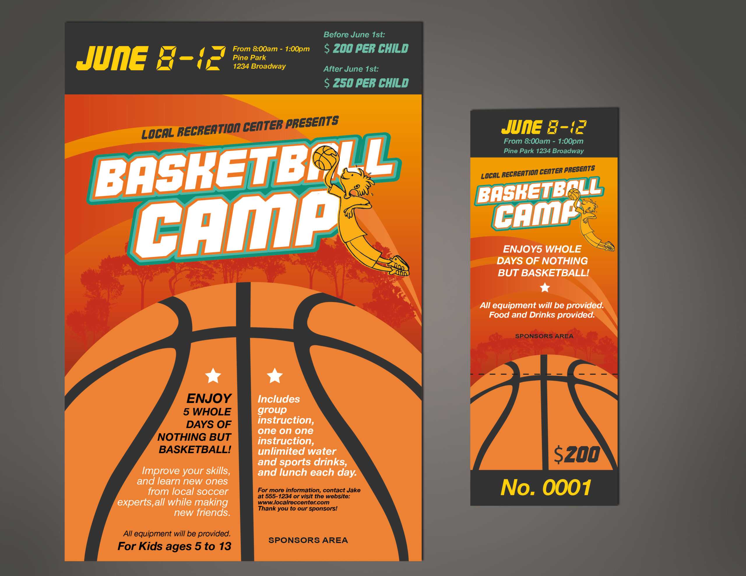 Designcontest – Basketball Camp Ticket & Poster With Regard To Basketball Camp Brochure Template