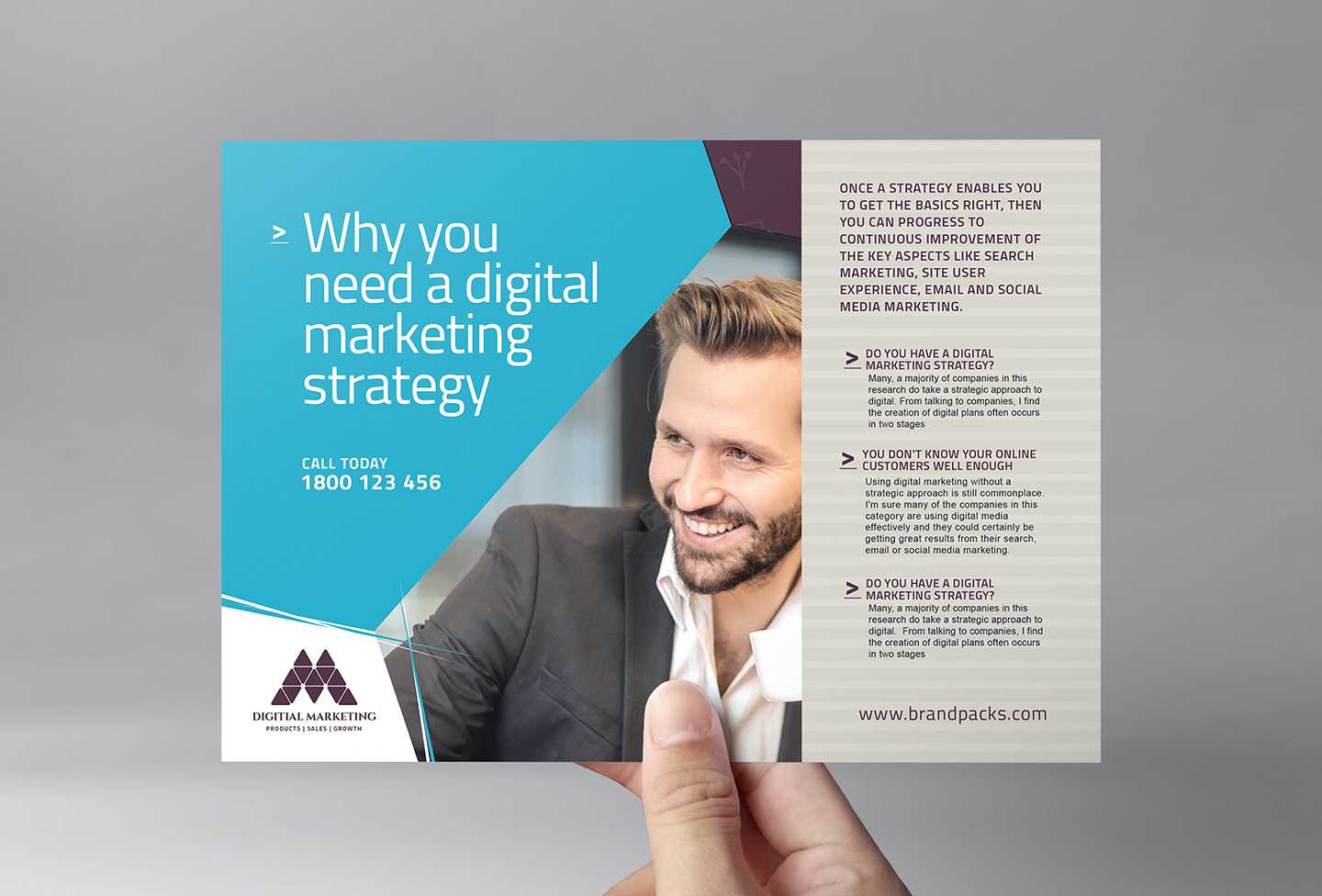 Digital Marketing Flyer Template In Psd, Ai & Vector For Social Media Brochure Template