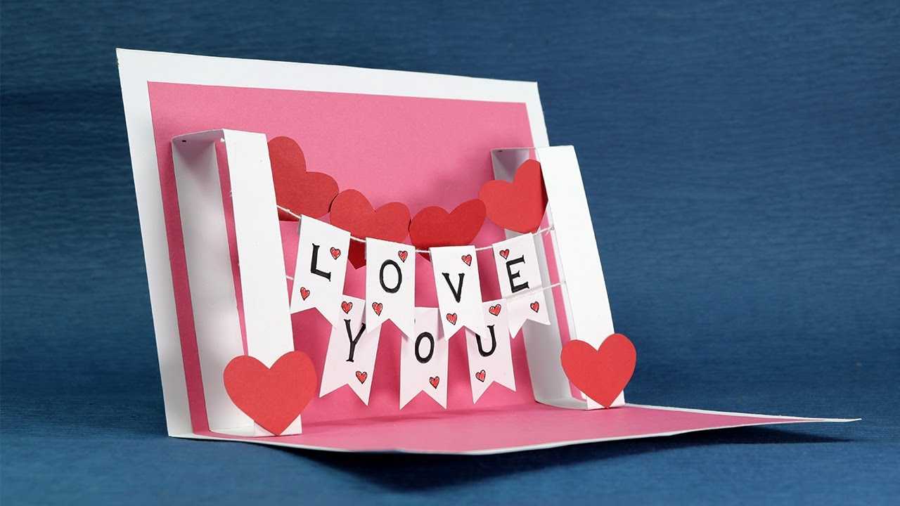 Diy Valentine Card – Handmade I Love You Pop Up Card Within Diy Pop Up Cards Templates