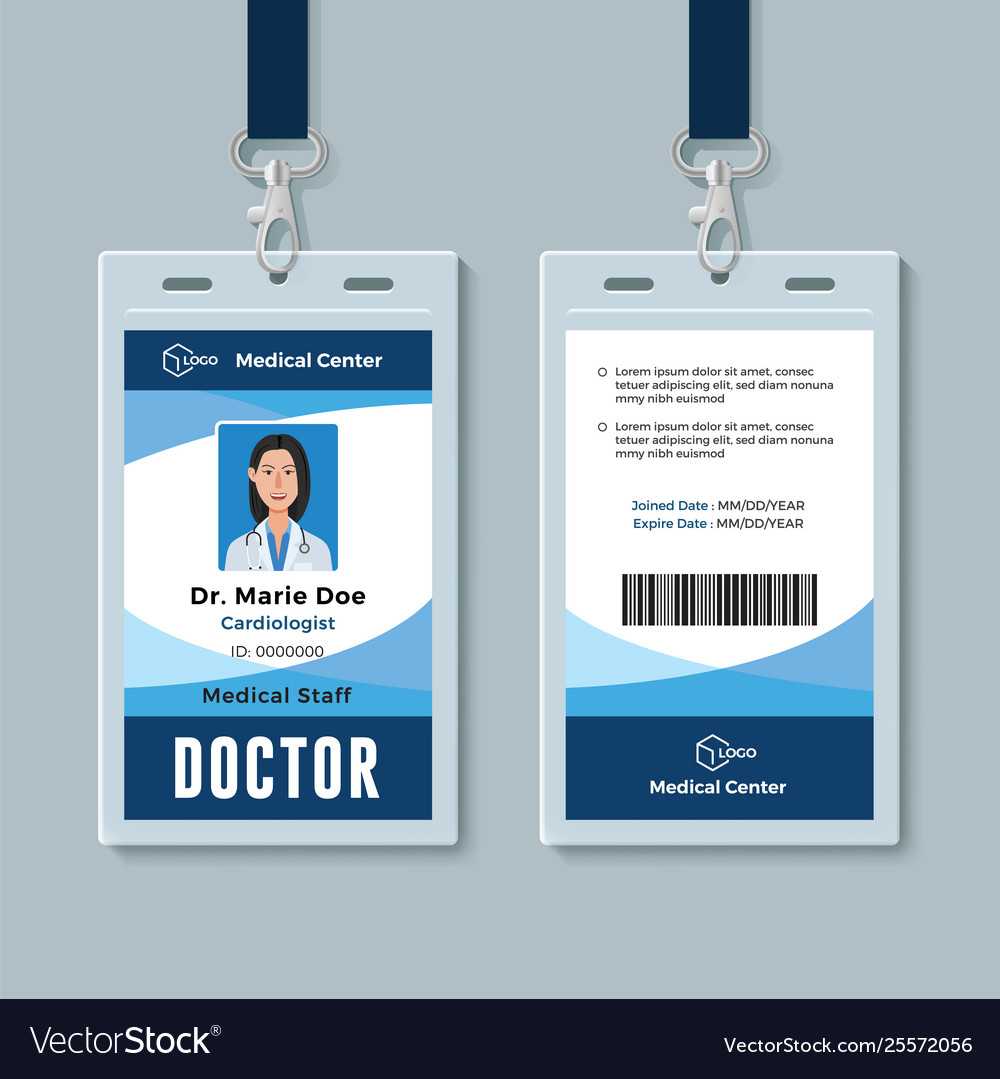 Doctor Id Badge Medical Identity Card Design In Hospital Id Card Template