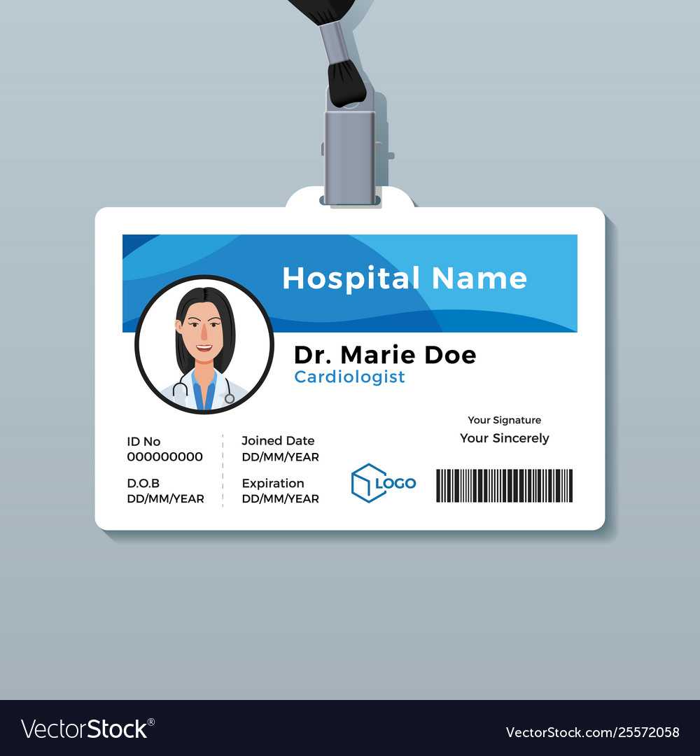 Doctor Id Card Medical Identity Badge Template Pertaining To Doctor Id Card Template