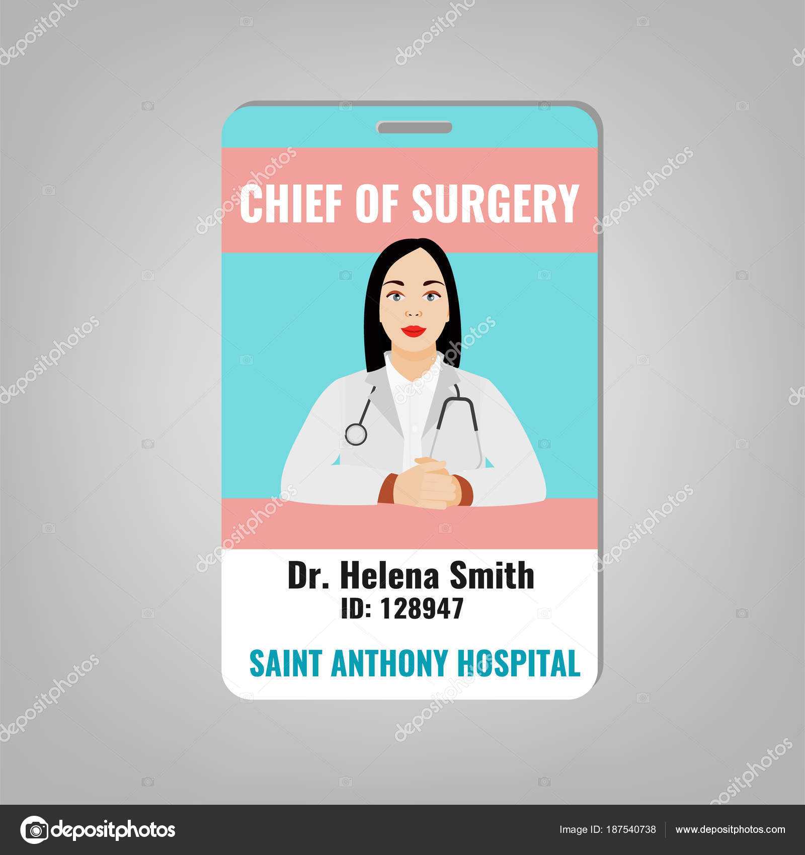 Doctor Id Card — Stock Vector © Annyart #187540738 Within Doctor Id Card Template
