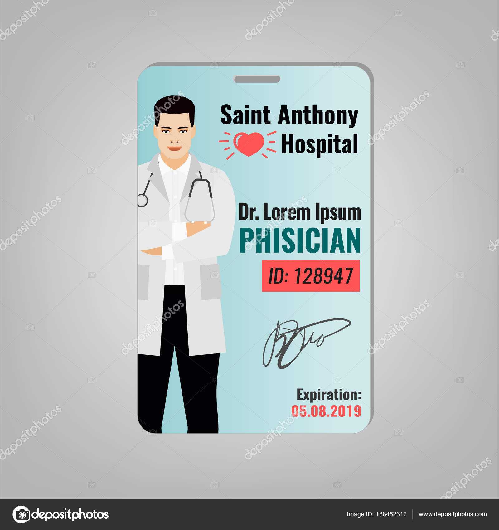 Doctor Id Card — Stock Vector © Annyart #188452317 Within Doctor Id Card Template