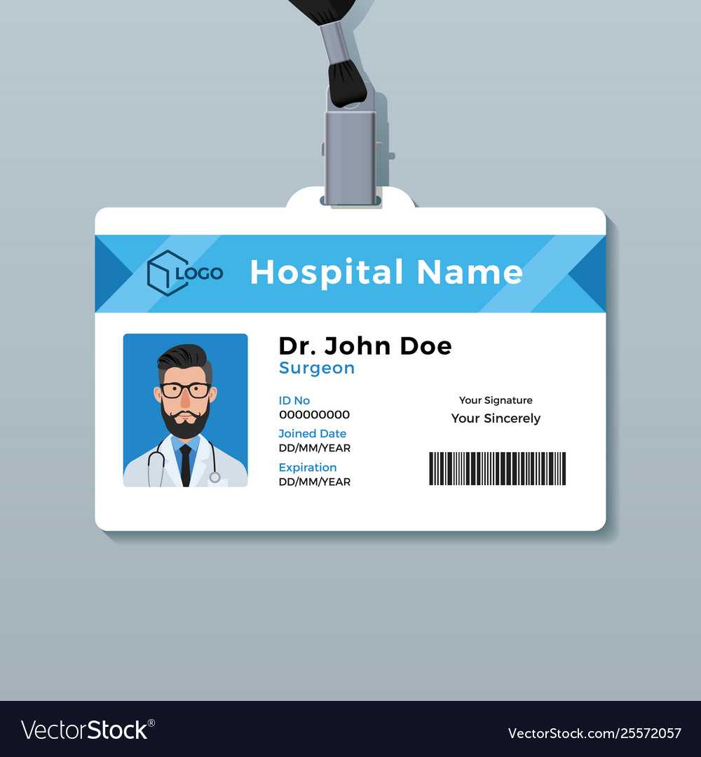 Doctor Id Card Template Medical Identity Badge Intended For Doctor Id Card Template