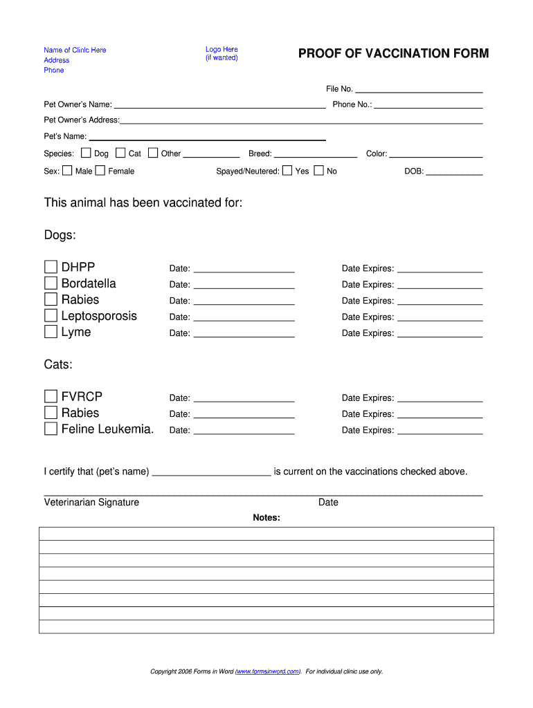 Dog Shot Record Template – Fill Online, Printable, Fillable Within Dog Vaccination Certificate Template