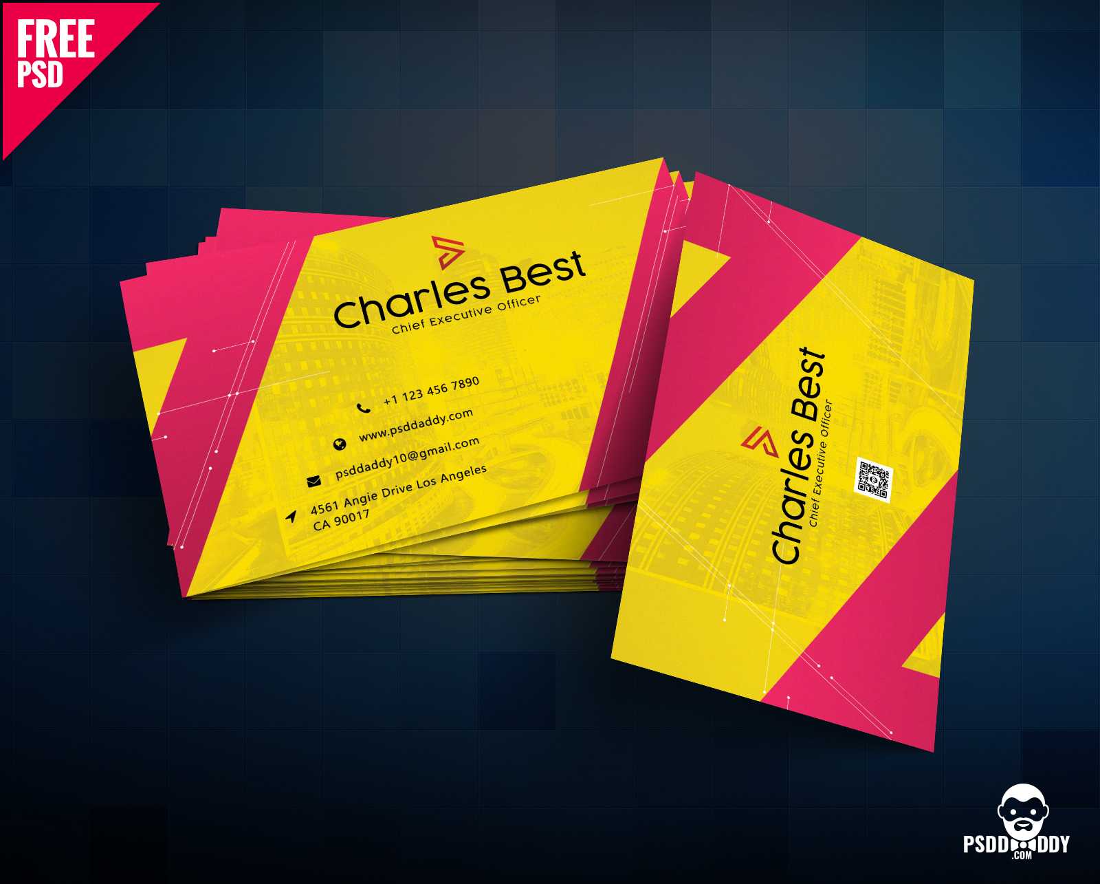 Download] Creative Business Card Free Psd | Psddaddy Pertaining To Name Card Photoshop Template