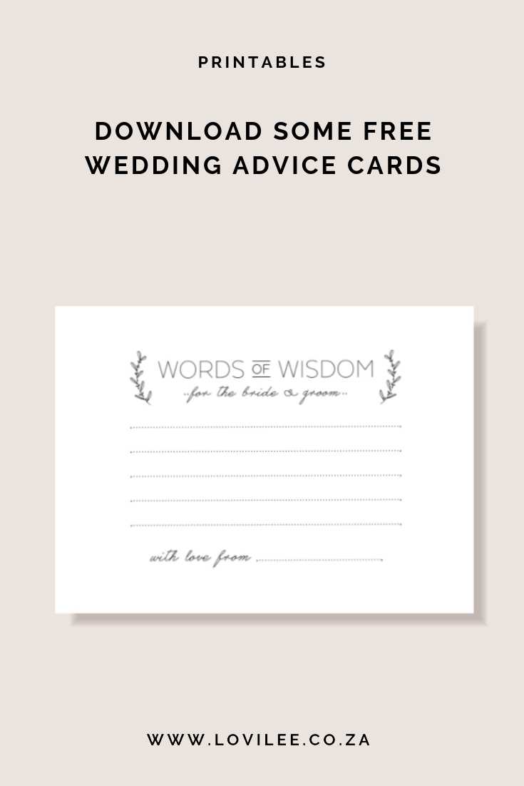 Download Your Free Wedding Advice Cards Printable | Lovilee Throughout Marriage Advice Cards Templates
