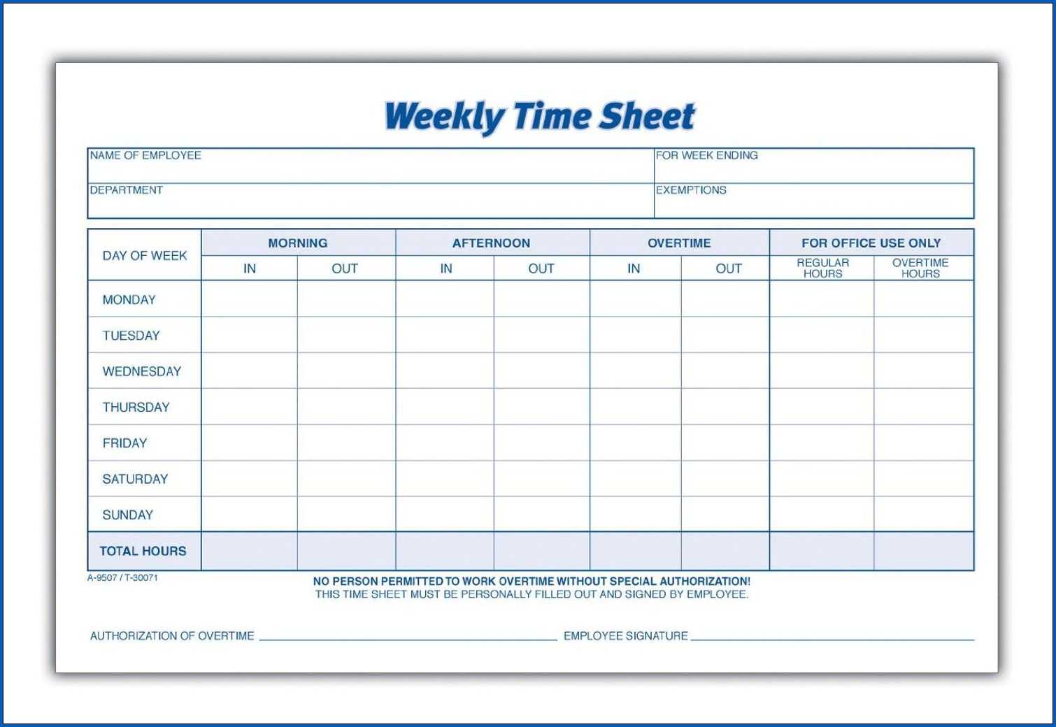 √ Free 4+ Samples Of Weekly Employee Timesheet Template With Regard To Weekly Time Card Template Free