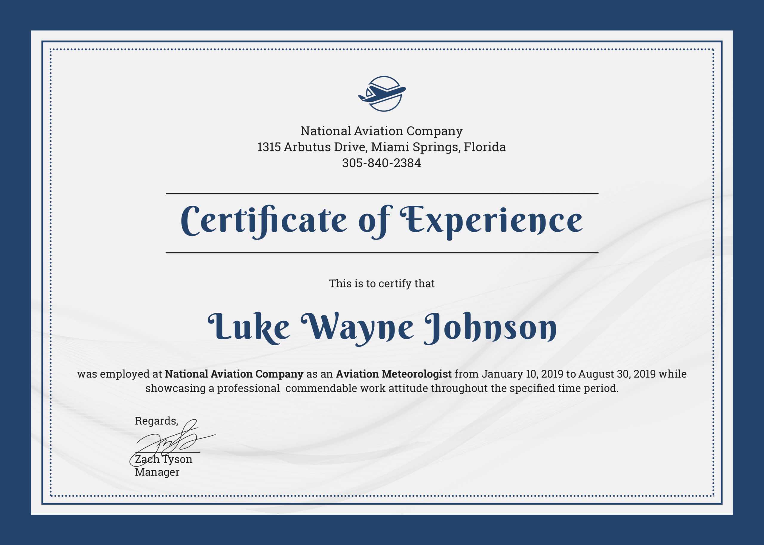 ❤️free Printable Certificate Of Experience Sample Template❤️ Inside Certificate Of Experience Template