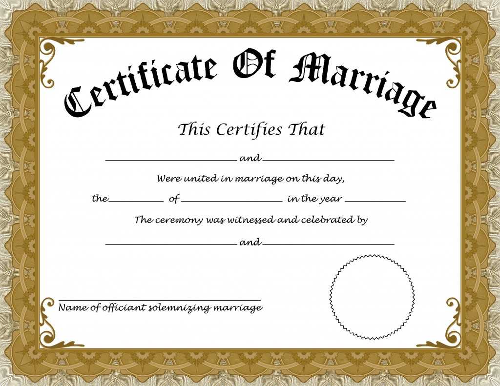 ❤️free Printable Certificate Of Marriage Templates❤️ Intended For Certificate Of Marriage Template