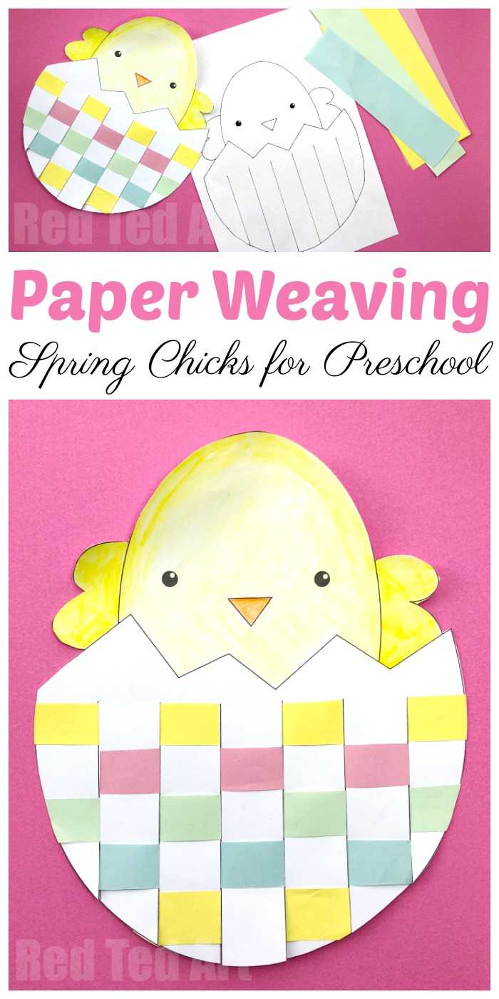 Easter Egg & Chick Paper Weaving – Red Ted Art Pertaining To Easter Chick Card Template
