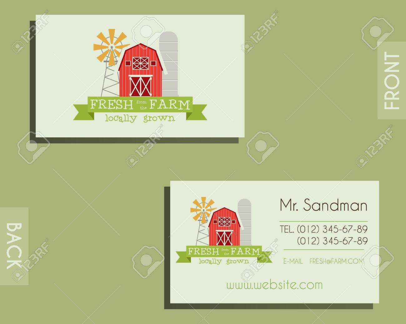 Eco, Organic Visiting Card Template. For Natural Shop, Farm Products And  Other Bio, Organic Business. Ecology Theme. Eco Design. Vector Illustration With Bio Card Template