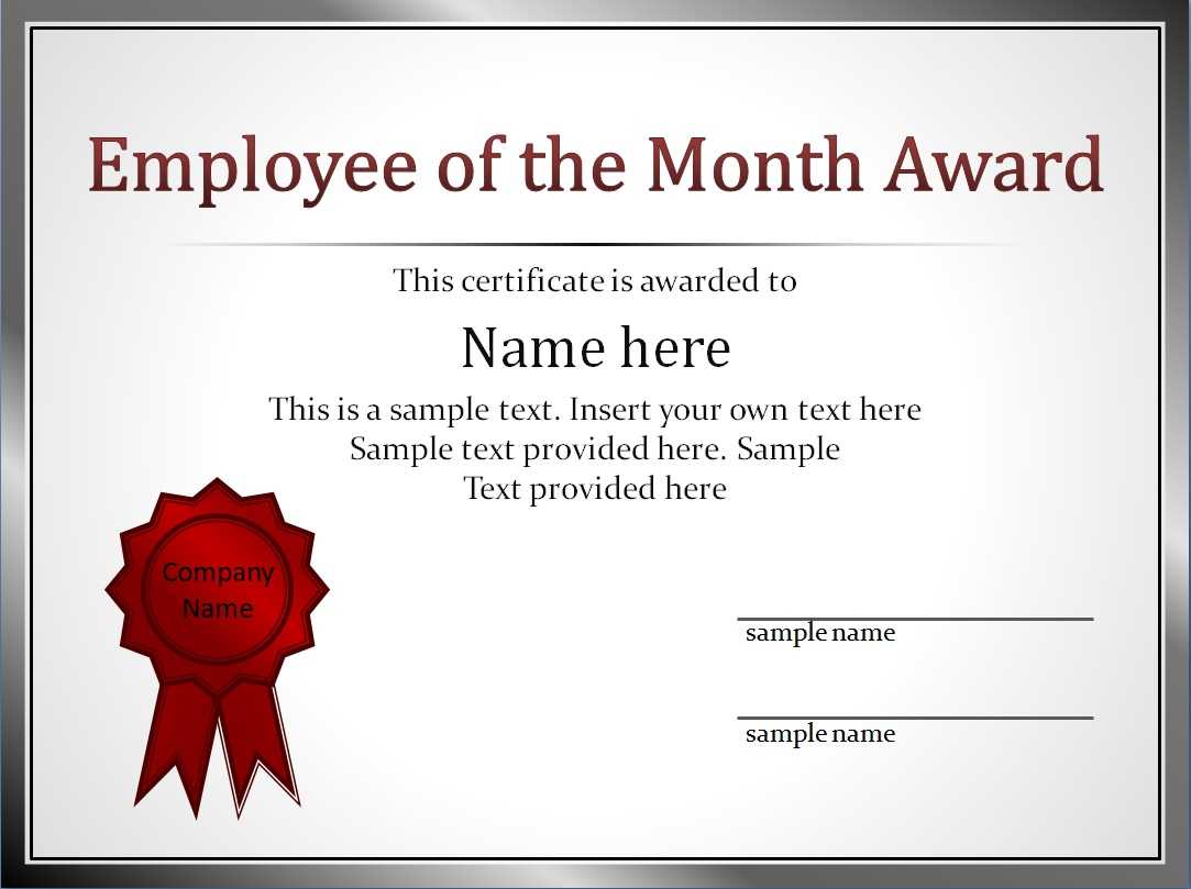 Effective Employee Award Certificate Template With Red Color Within Best Employee Award Certificate Templates