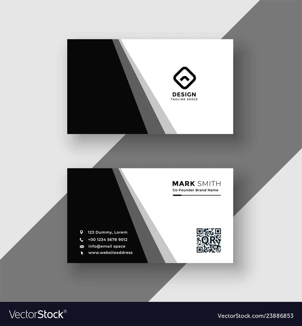 Elegant Black And White Business Card Template Intended For Adobe Illustrator Card Template
