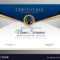 Elegant Blue And Gold Diploma Certificate Template within Elegant Certificate Templates Free