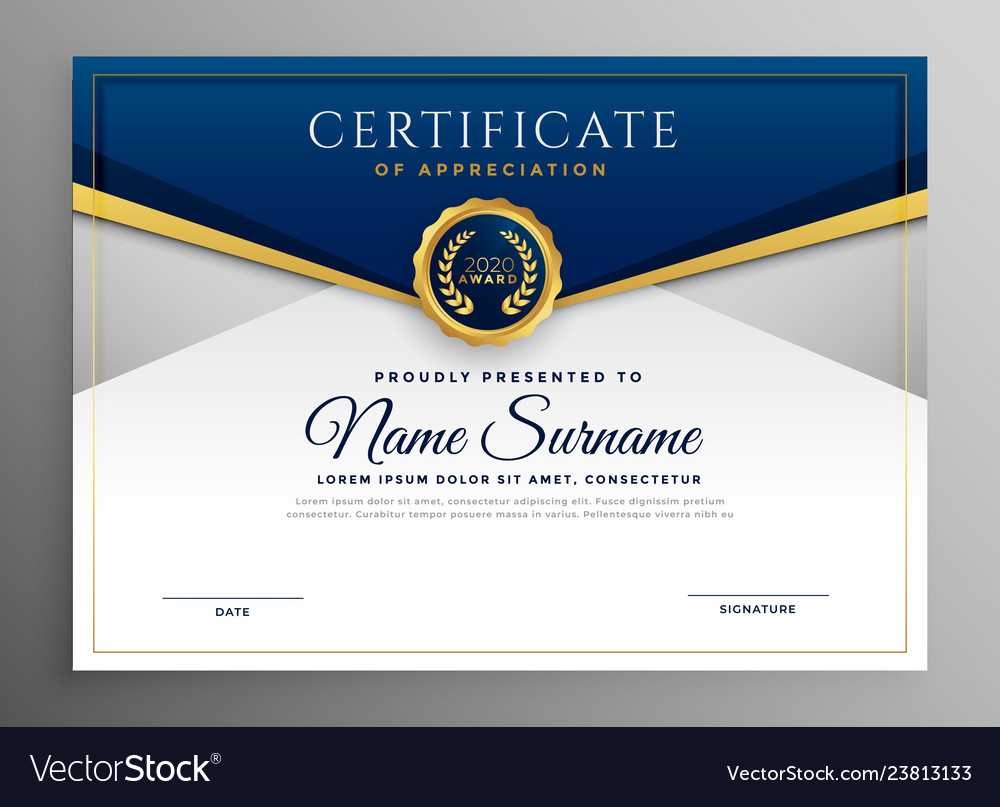 Elegant Blue And Gold Diploma Certificate Template within Elegant Certificate Templates Free