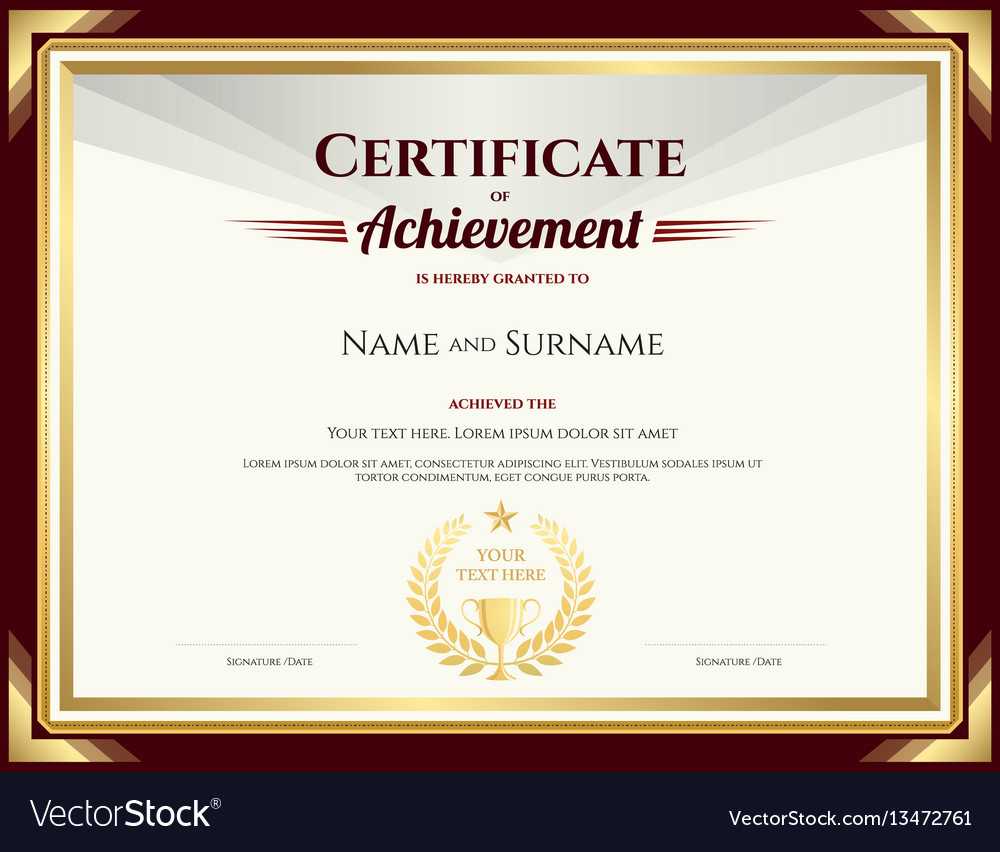 Elegant Certificate Of Achievement Template In Certificate Of Accomplishment Template Free