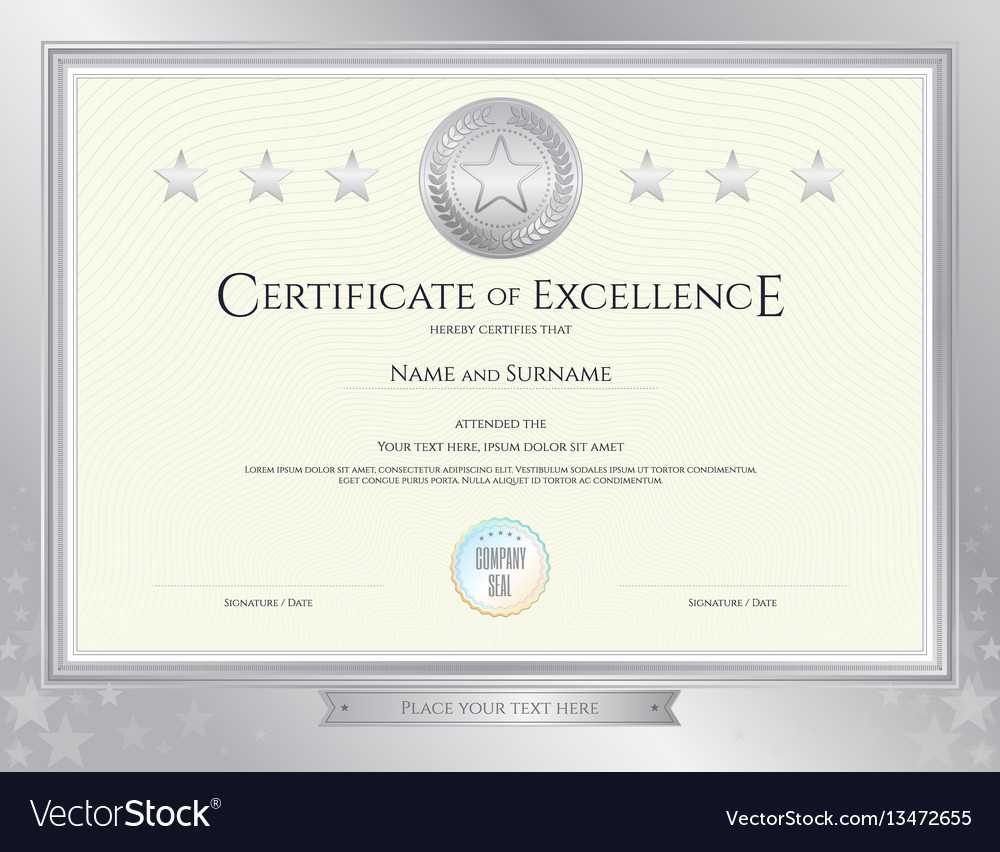 Elegant Certificate Template For Excellence Throughout Commemorative Certificate Template