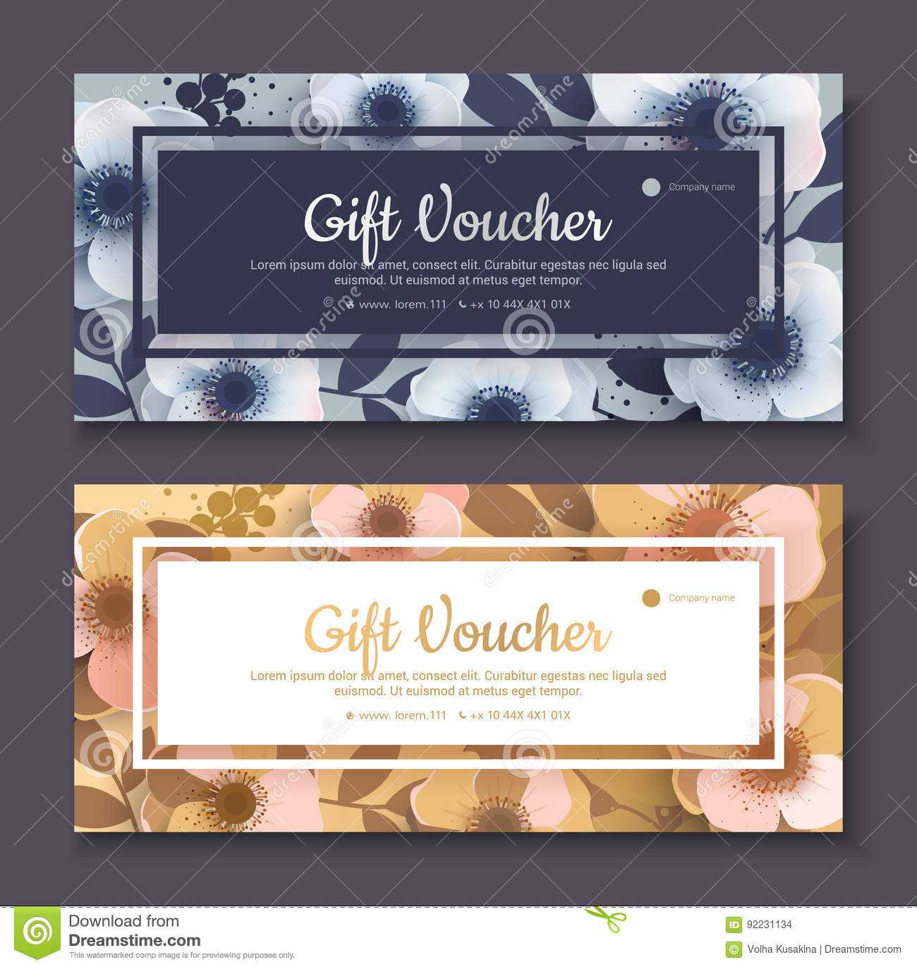 Elegant Gift Voucher, Coupon Template. Stock Illustration Inside Salon Gift Certificate Template