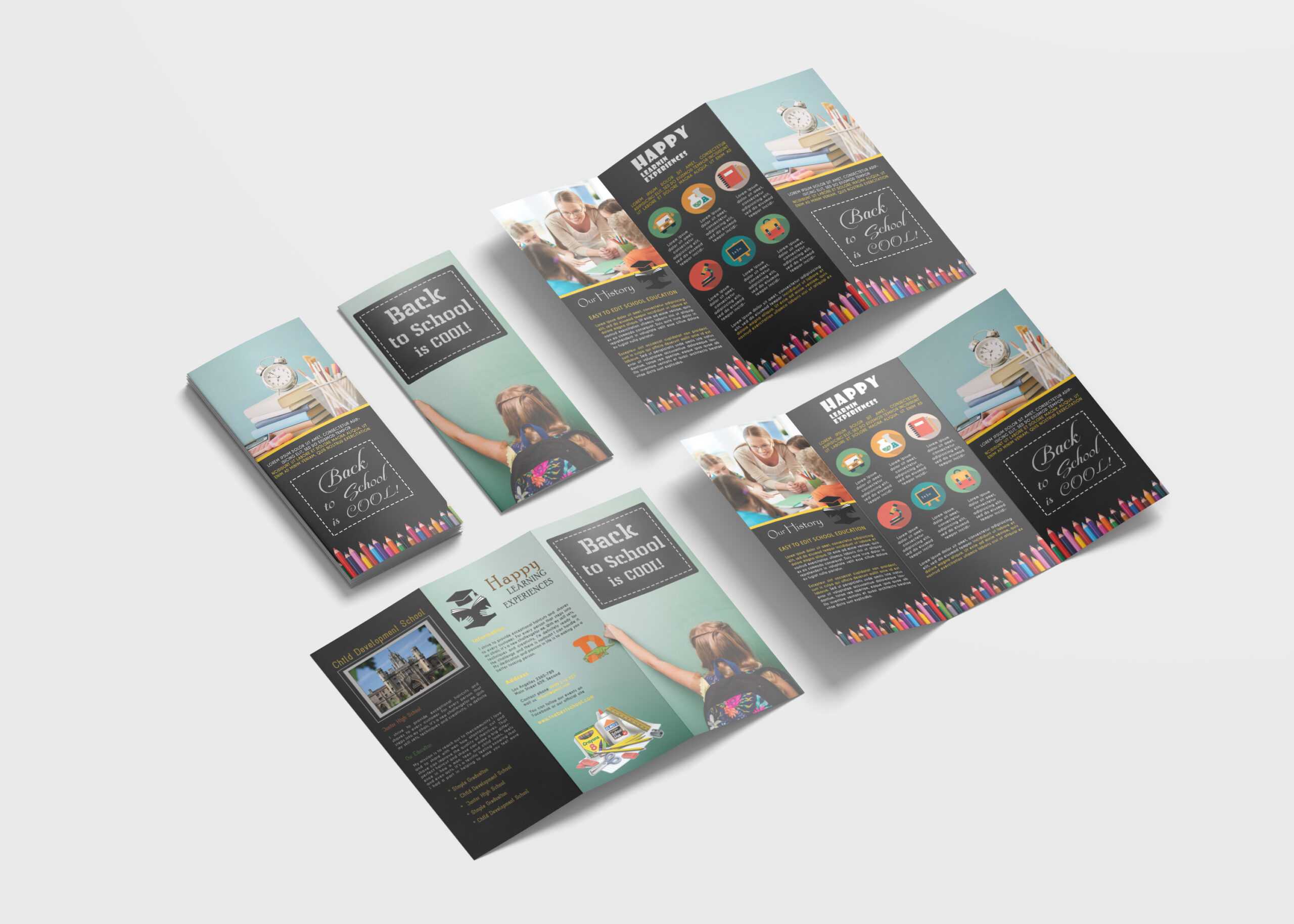 Elementary School Tri Fold Brochure Design Template – 99Effects Intended For Tri Fold School Brochure Template