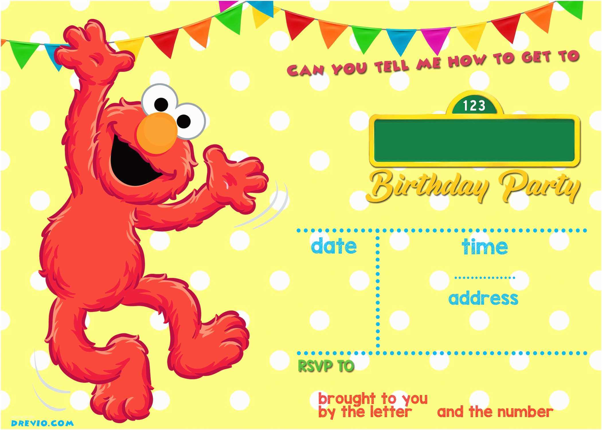 Elmo Birthday Party Invitations Free Printable Elmo Sesame Throughout Elmo Birthday Card Template