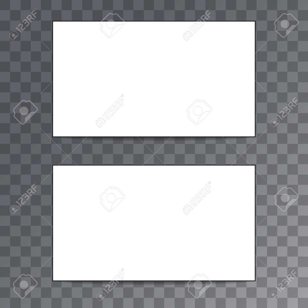 Empty Template Business Card Isolated On Transparent Background. For Transparent Business Cards Template